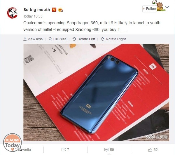 Youth Edition Xiaomi Mi 6 con SD660
