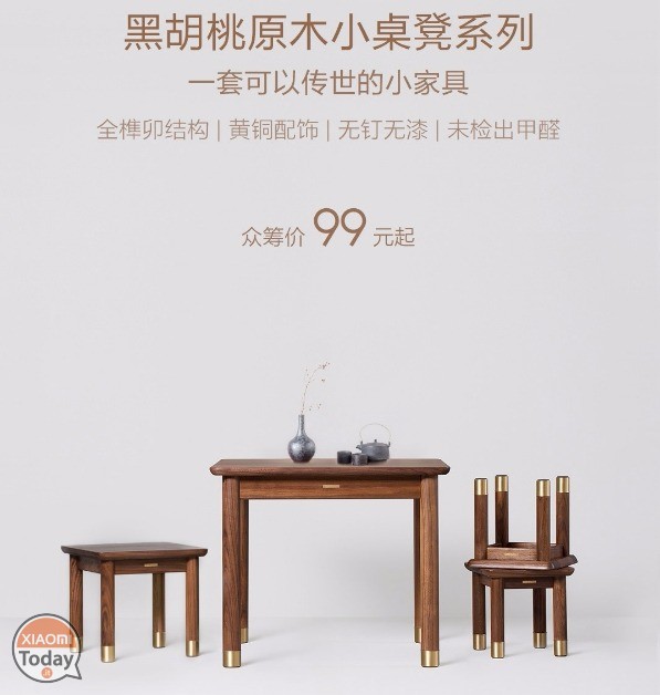 tavolo xiaomi sgabelli presentazione cinese