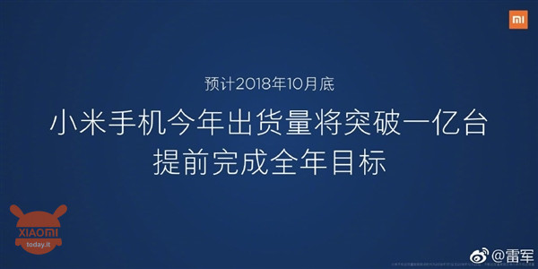 Lei Jun xiaomi 100 millions d'exportation