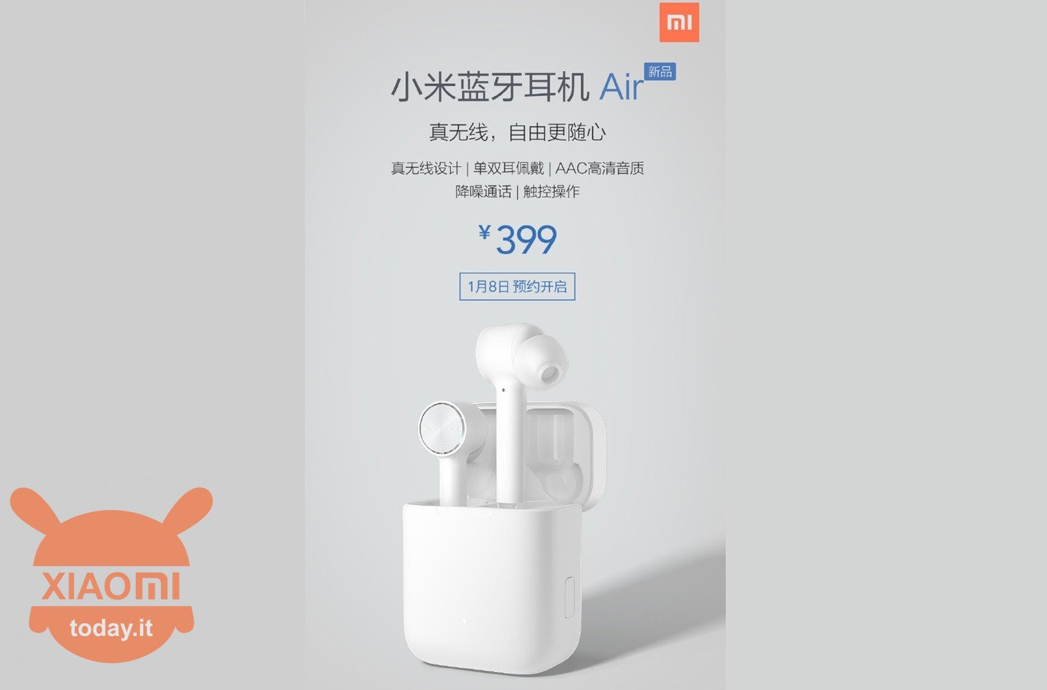 Xiaomi Mi Air True trådløse øretelefoner