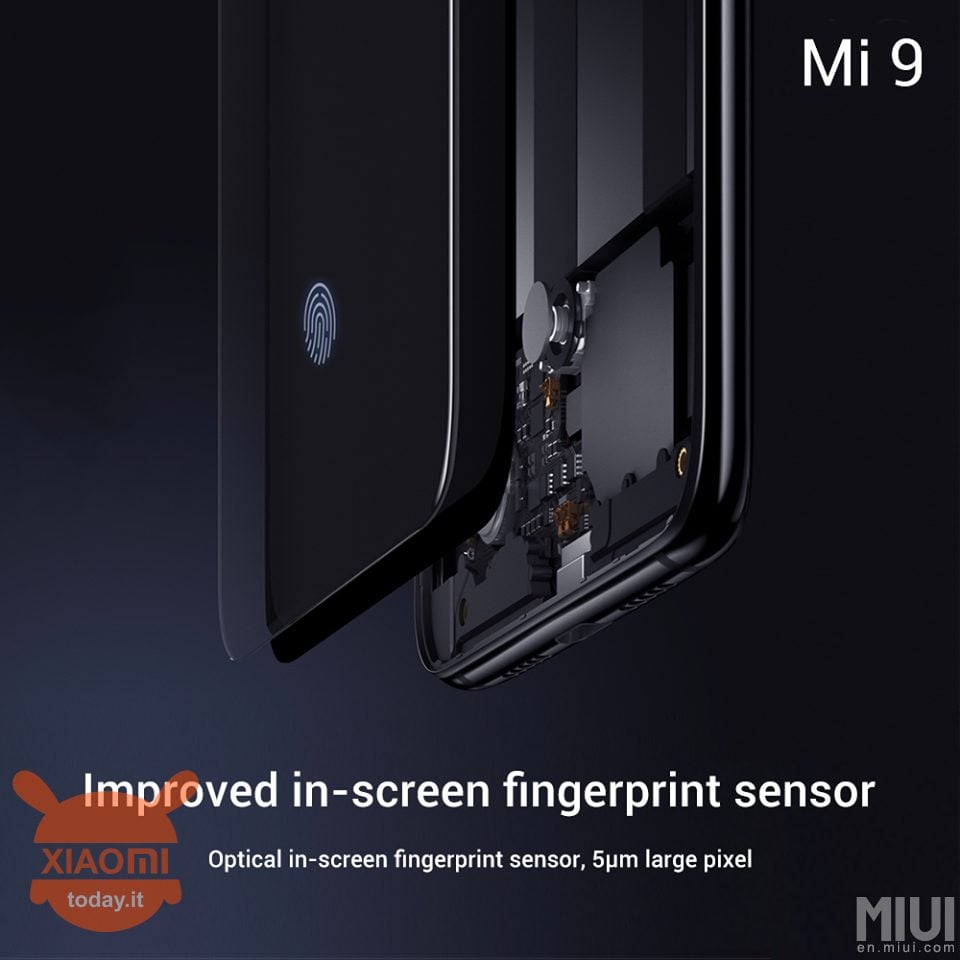 Xiaomi Mi 9 Sensore impronte