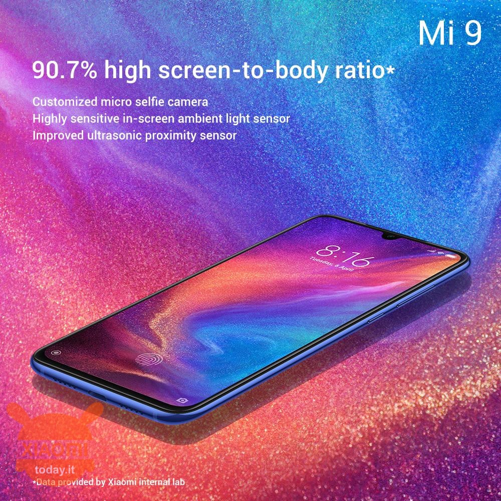 Xiaomi Mi 9-skärm