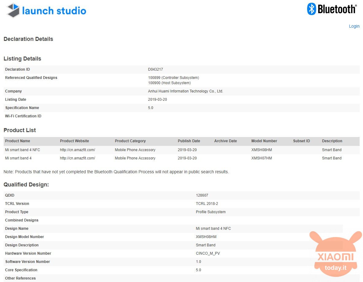 Xiaomi Mi Band 4 certificata per il Bluetooth 5.0, manca poco?