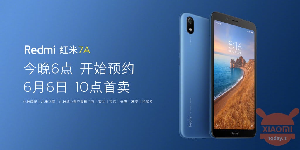 Redmi 7A specifiche prezzo specs official