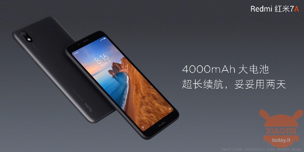 Redmi 7A specifiche prezzo specs official