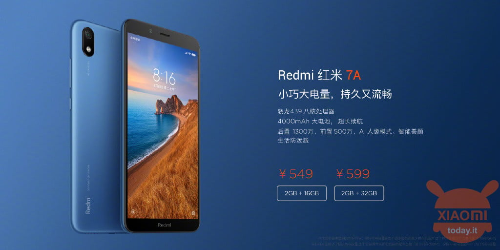 Redmi 7A prezzo Redmi 7A 