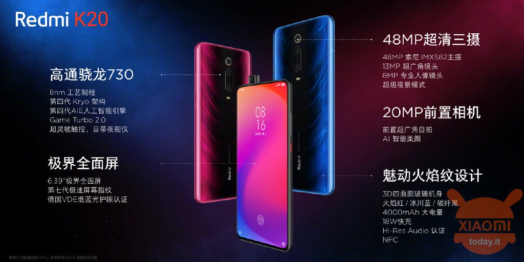 Redmi K20 Redmi K20 Pro specifiche ufficiali