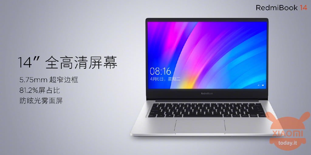 RedmiBook 14 specifiche official specifications specs