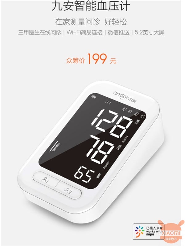 Xiaomi Jiu'an Smart Blood Pressure Monitor adesso in crowdfunding