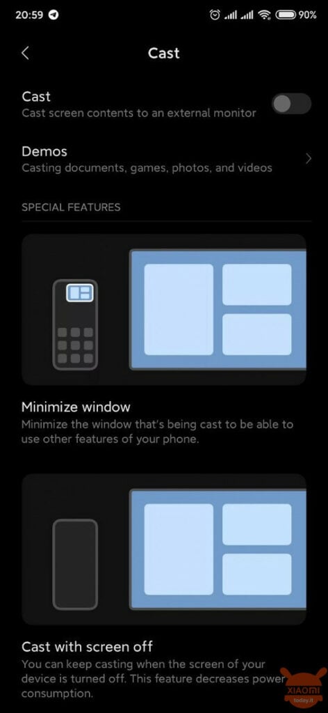 MIUI 10 screen cast