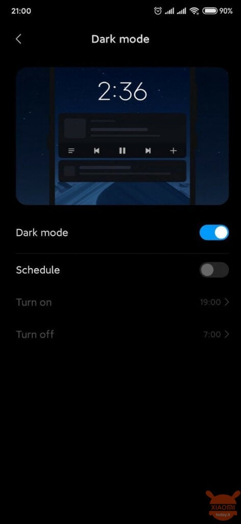 MIUI 10 dark mode