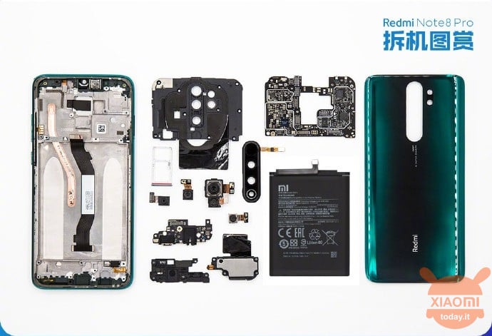 κόκκινο σημείωμα 8 pro teardown