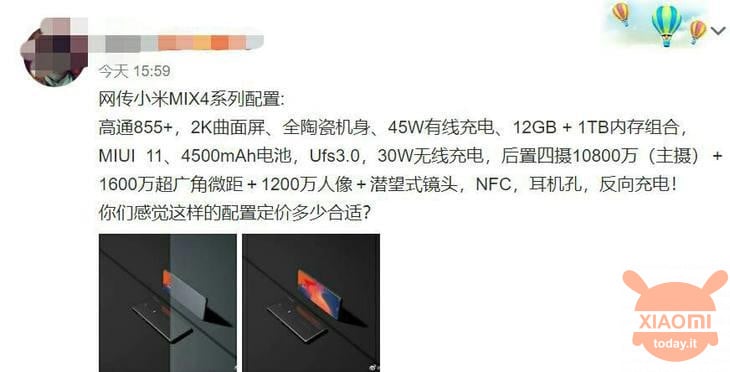 Xiaomi Mi MIX 4 leak