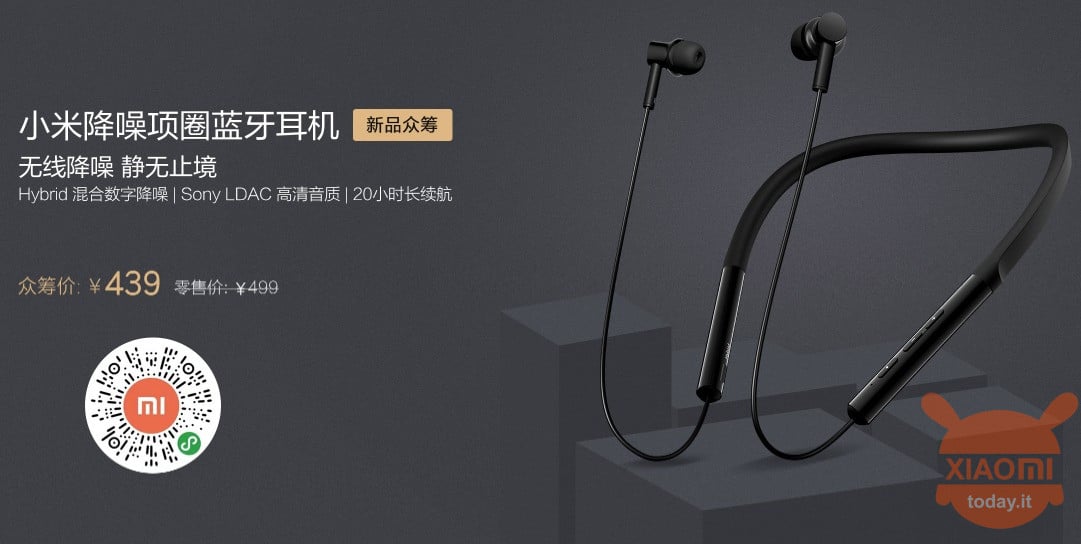 Auriculares Bluetooth con collar con cancelación de ruido Xiaomi