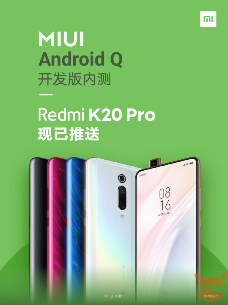 Xiaomi Mi 9 e Redmi K2O Pro ricevono la beta di Android Q