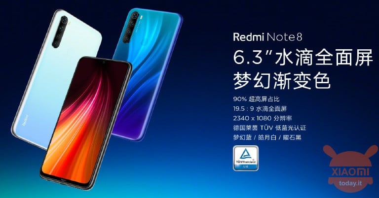 Redmi Note 8 specifiche