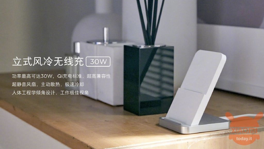 Xiaomi vertikal luftkyld trådlös laddare 30W