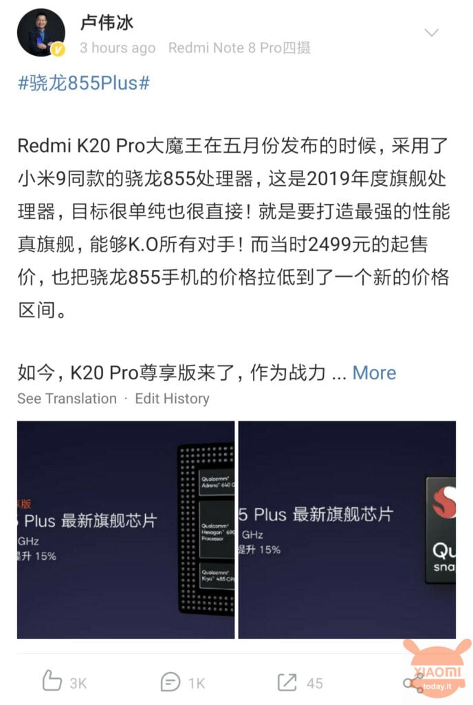 redmi k20 pro snapdragon 855+