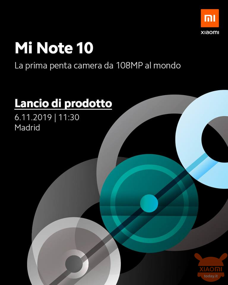 Xiaomi Mi Note 10 presentazione italiana italia