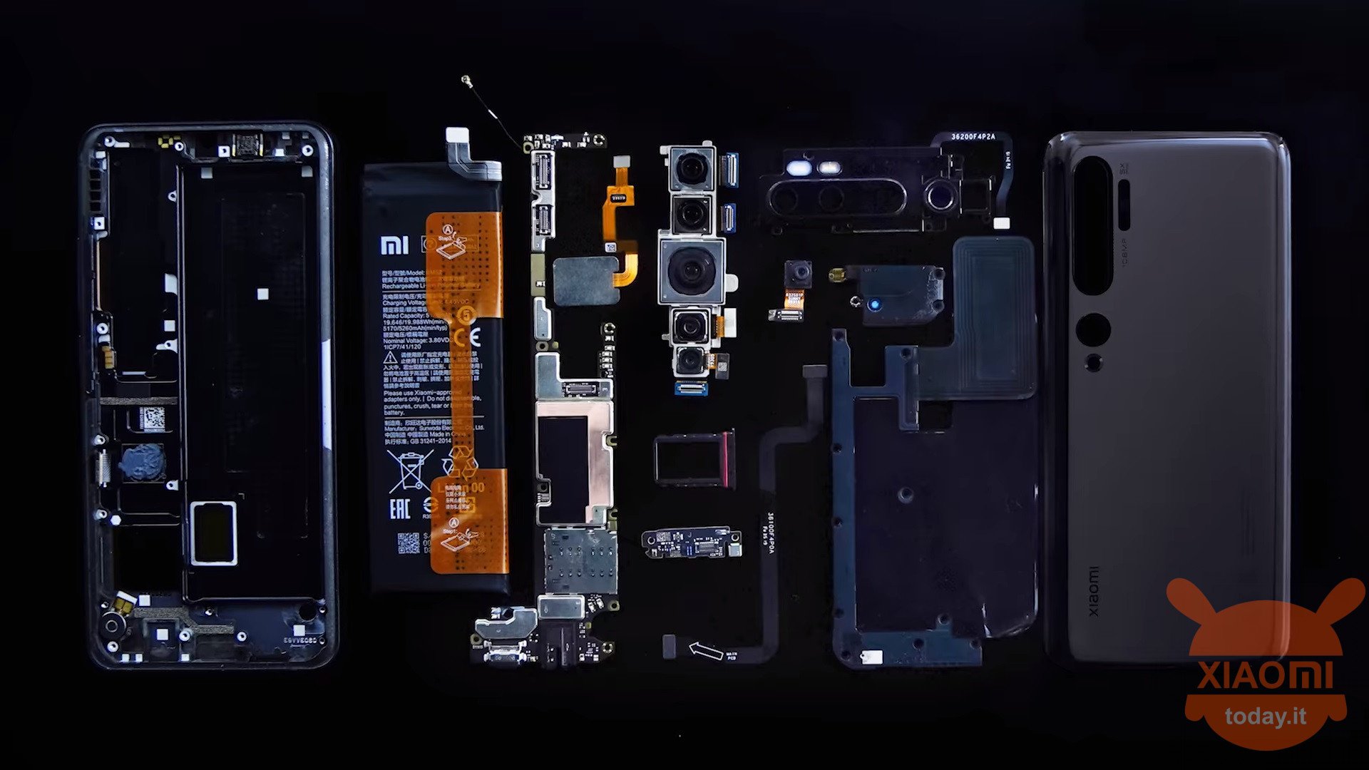Xiaomi Mi Note 10 teardown