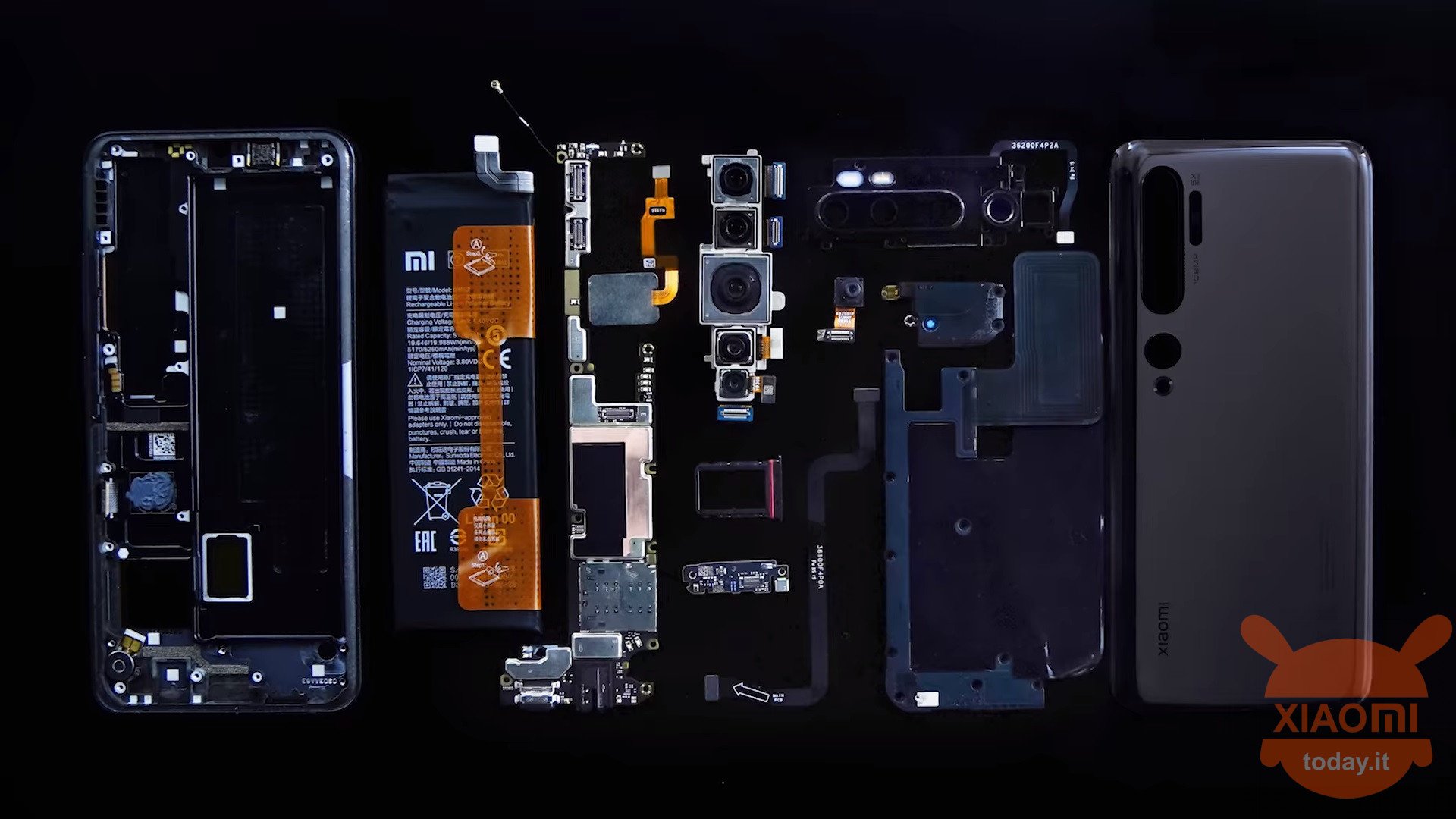 Xiaomi Mi Σημείωση 10 teardown