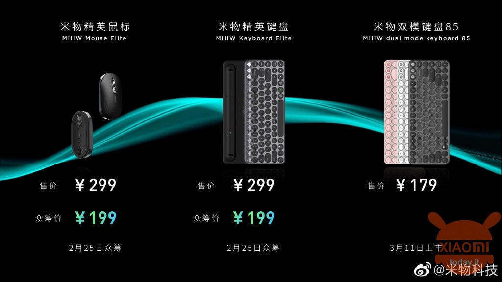 Xiaomi Serie MIIIW Elite presentata: Mouse e tastiera con assistente AI