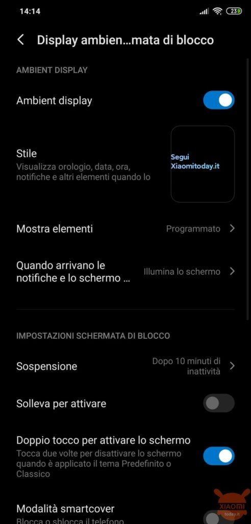 personalizzare ambient on display miui 11