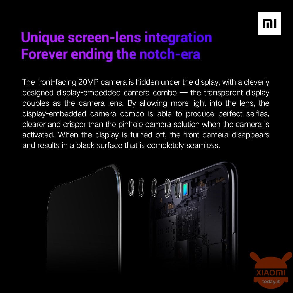 Xiaomi Lu Weibing cup camera under panel