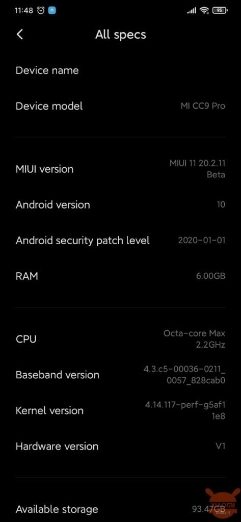 android 10 mi note 10