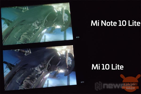 샤오미 미노트10 라이트 그린 디스플레이