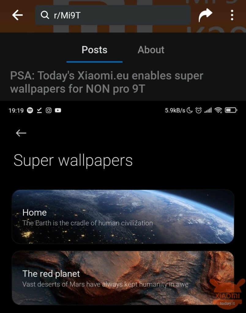 come avere i super wallpapers su xiaomi mi 9t