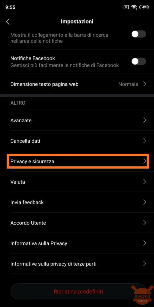 come revocare le autorizzazioni di mi browser