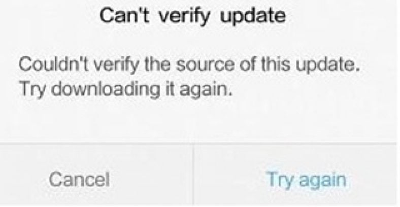 Common update. Happened Error MIUI.