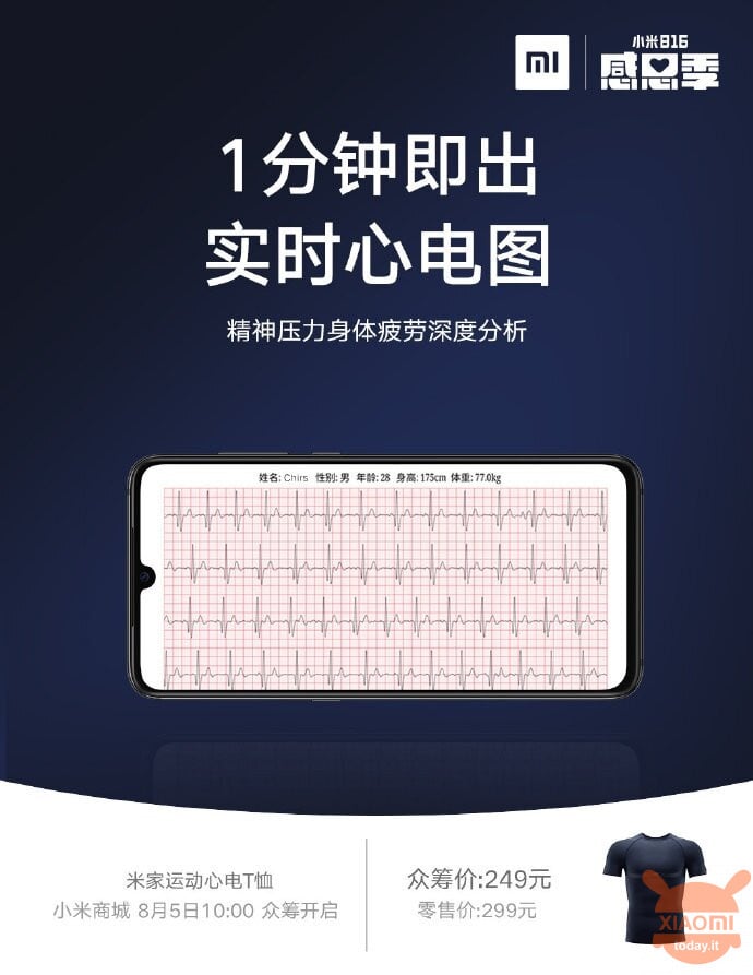 xiaomi maglietta mijia con ecg integrato