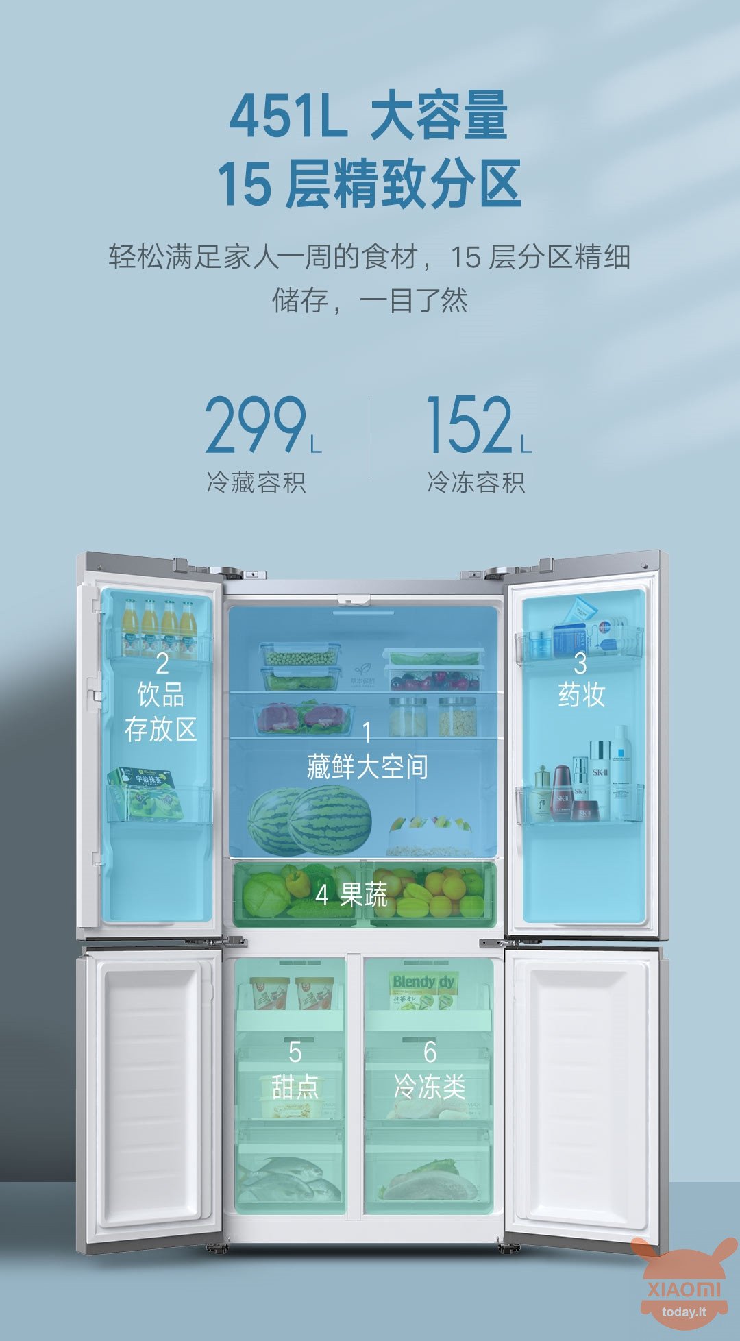 Viomi 451L Smart Four-Door Refrigerator