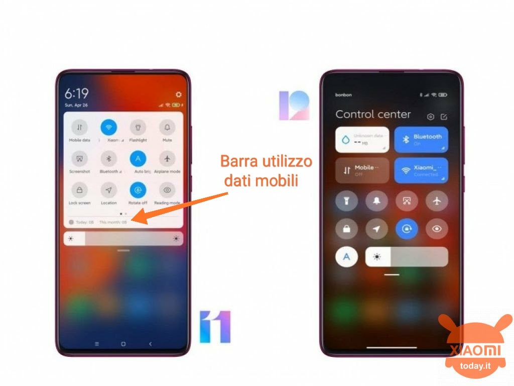 miui 12: torna barra utilizzo dati mobili