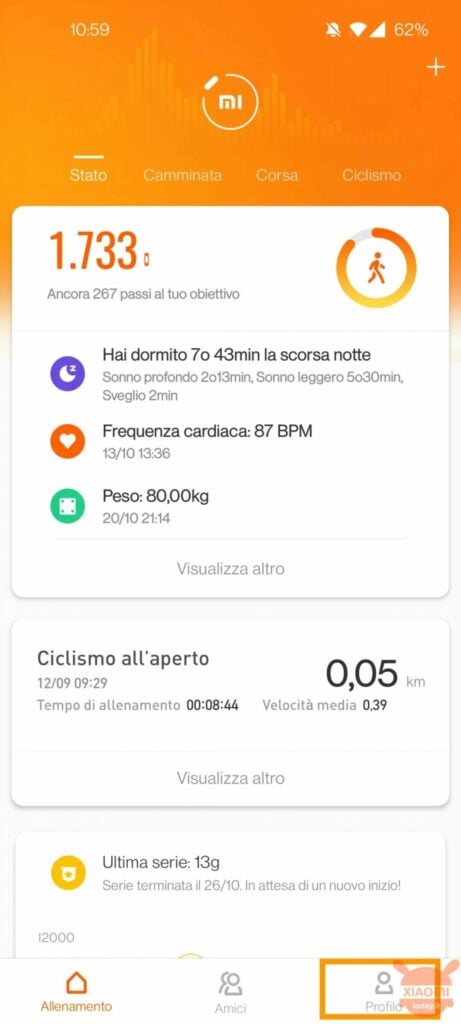 come collegare app immuni a xiaomi mi band