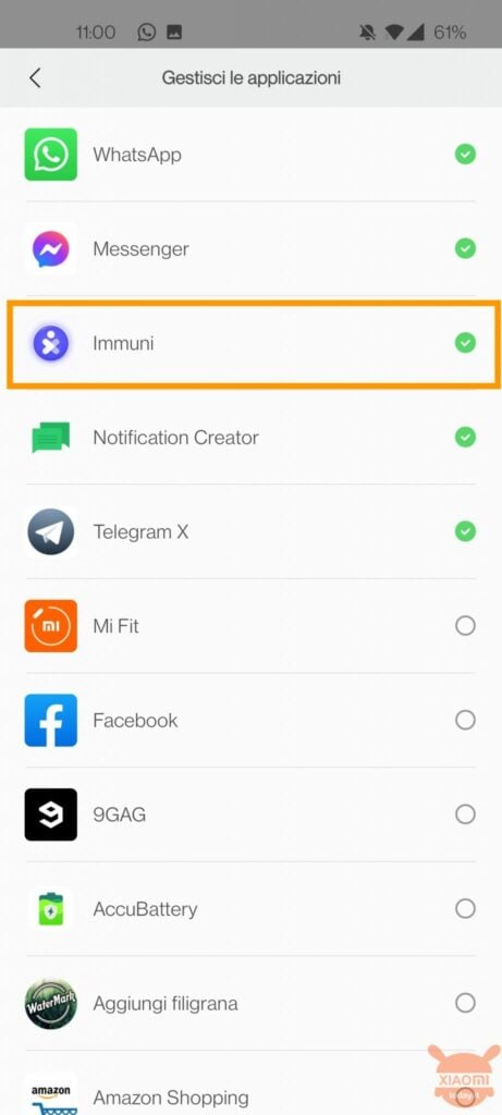 come collegare app immuni a xiaomi mi band