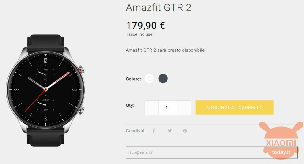 prezzo lancio amazfit gtr 2 in italia