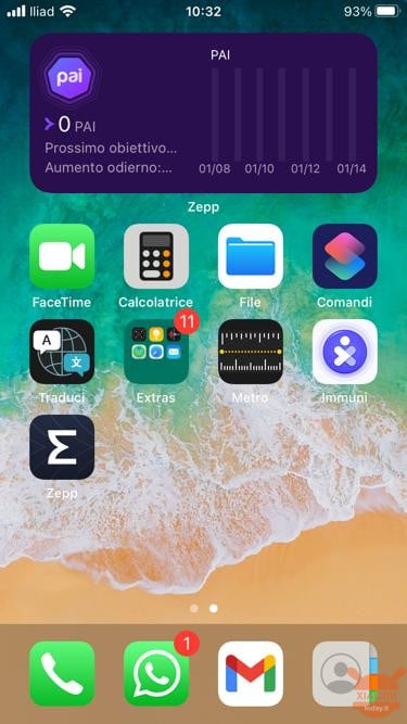 widget zepp su iphone