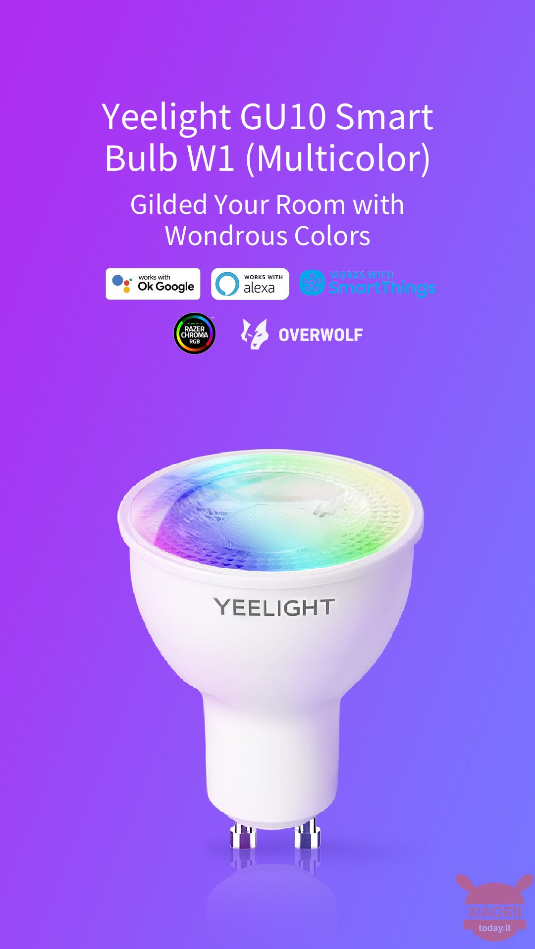 Yeelight led gu10 dimmablecolor smart color LED light 