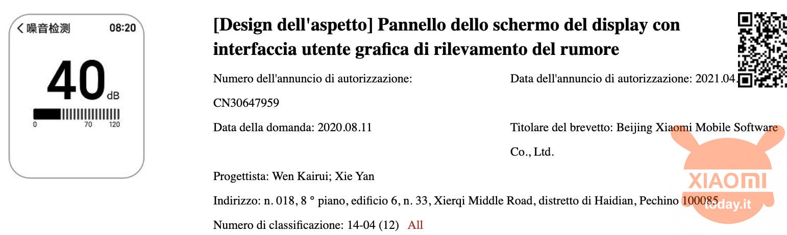 xiaomi mi watch misurazione decibel