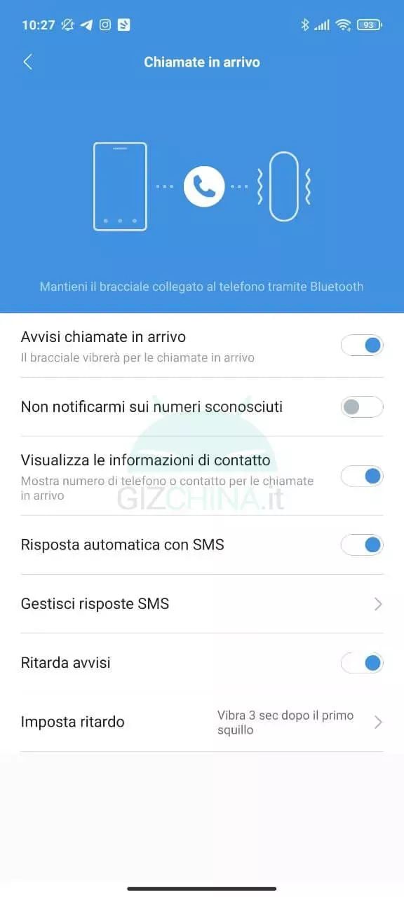 mi band 6 aggiornamento risposte messaggi