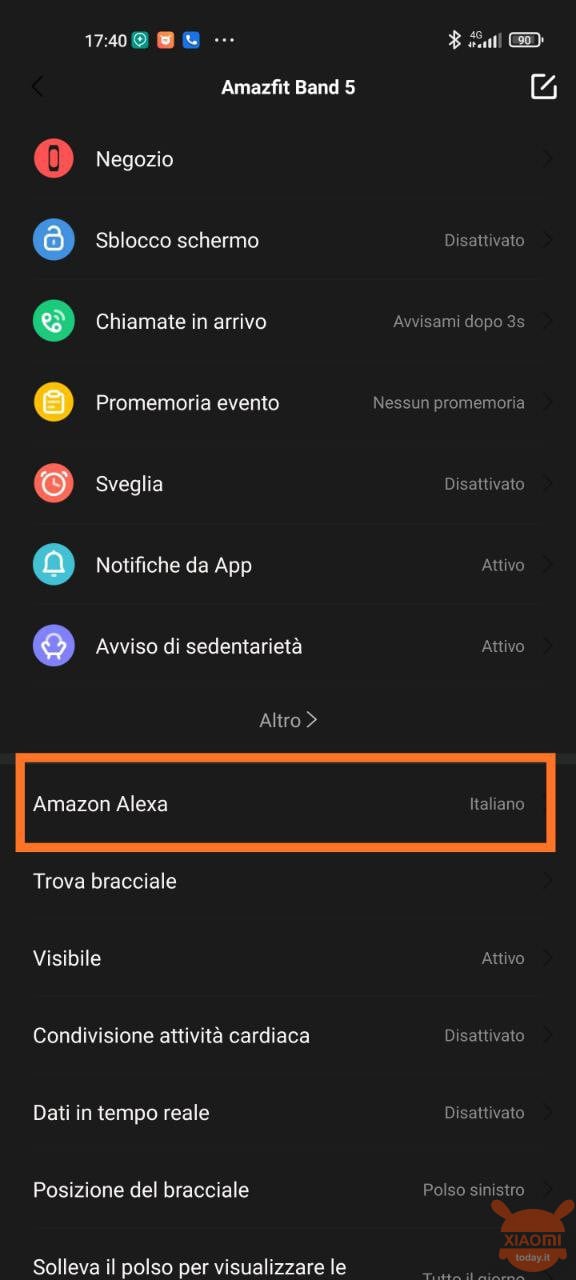 amazfit band 5 si aggiorna con alexa in italiano