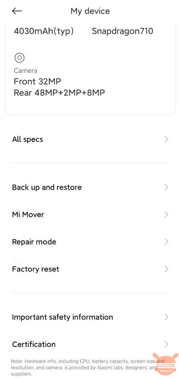 miui 12 modalità riparazione