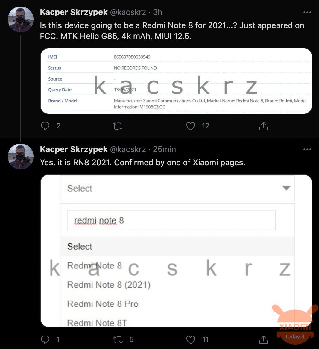 nota de redmi 8 2021