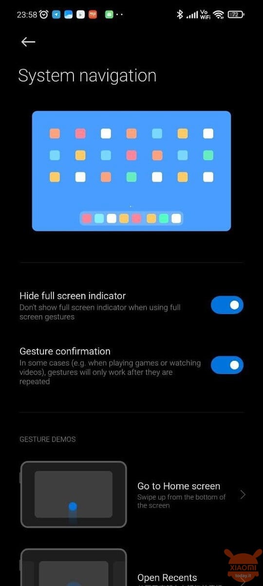 xiaomi mi pad 5 menu navigazione