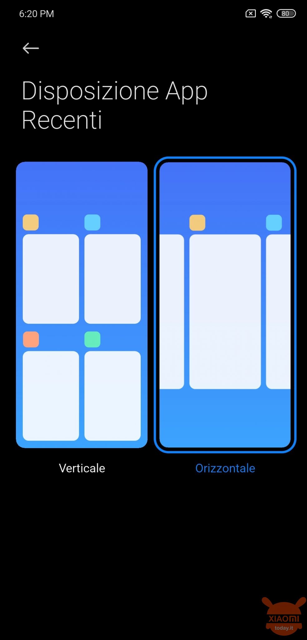 come cambiare orientamento multitasking sulla miui di xiaomi