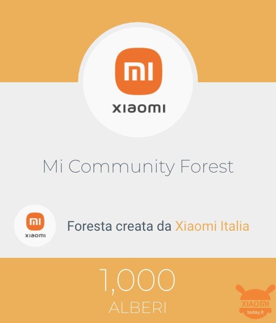 שיאומי היא חברה בת קיימא: היא מעניקה 1000 עצים לחובבי mi האיטלקים. כמו שיש