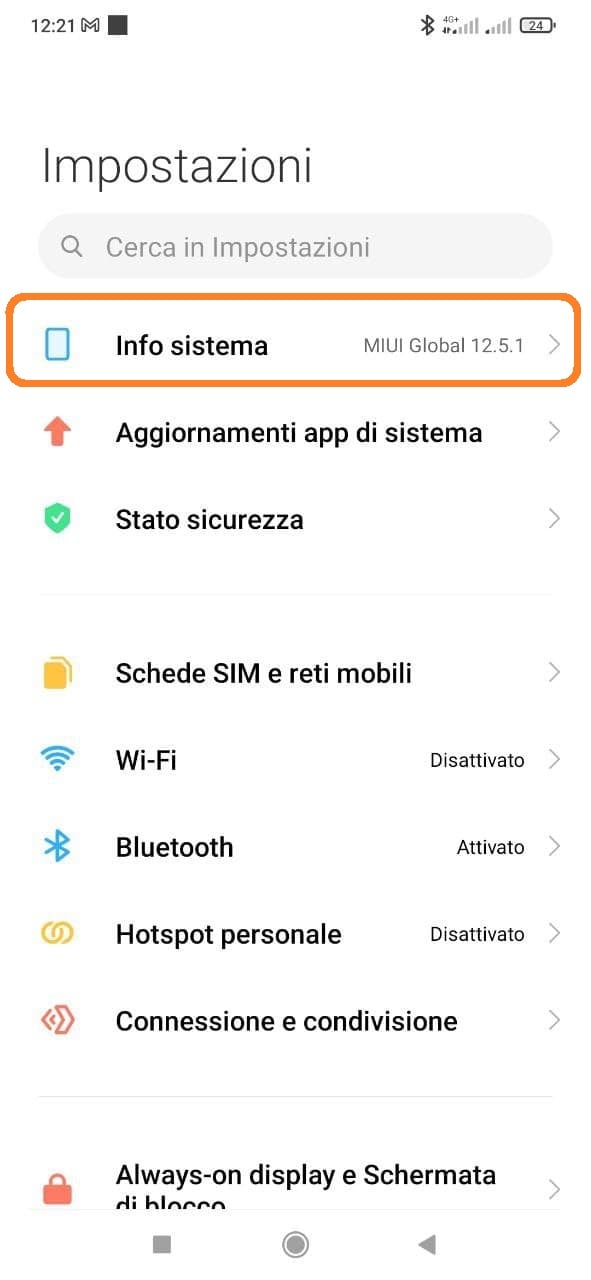 opzioni sviluppatore